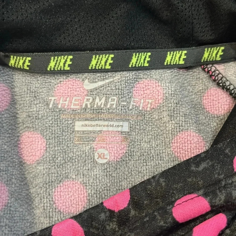 Nike girls black and pink polka-dot hooded sweatshirt size xl - Picture 4 of 5